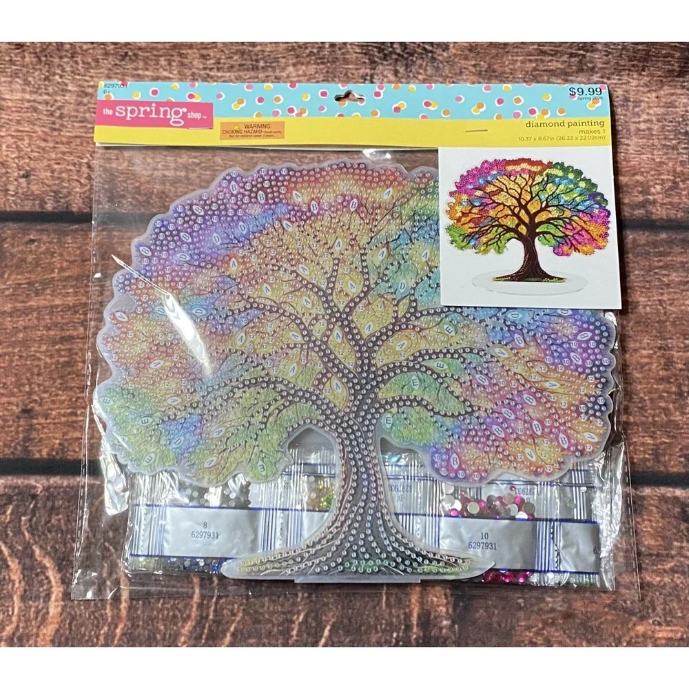Spring Colorful Tree Acrylic Standing Diamond Painting Kit Hobby Lobby